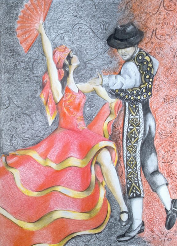 Arbeit & quot; Flamenco" von Rosangela Vig.
