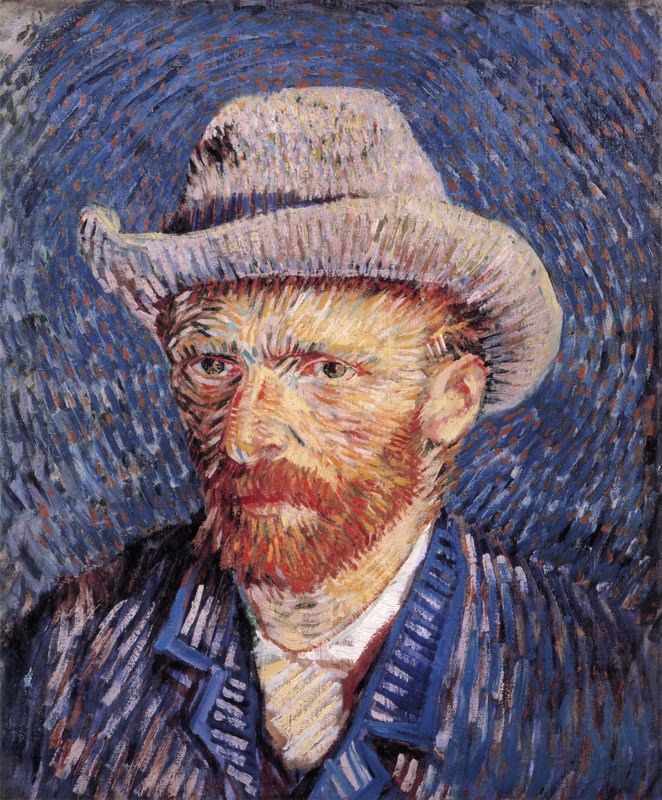 Self-Portrait with Felt Hat de Vincent Van Gogh – 1888 – Oil on Canvas – Dimensions: 44 x 37,5 cm. Van Gogh Museum, Amsterdam.