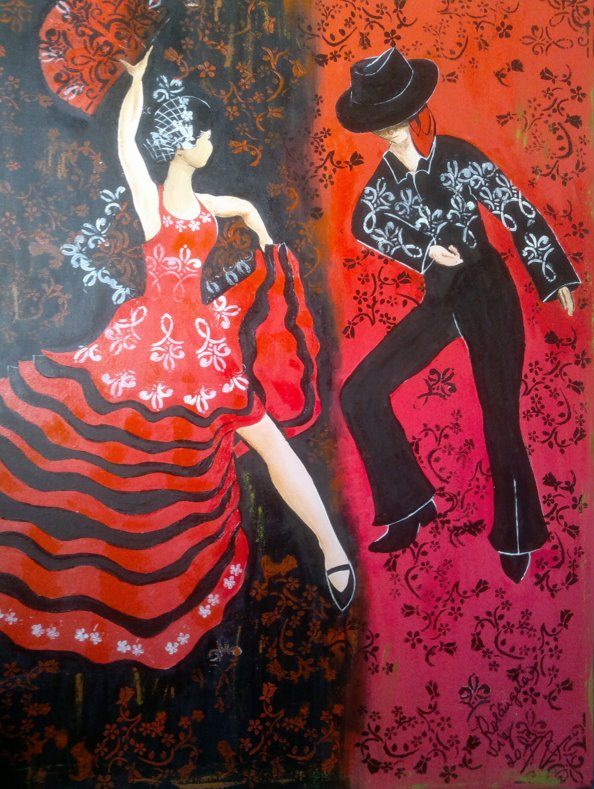 Flamenco in Red and Black