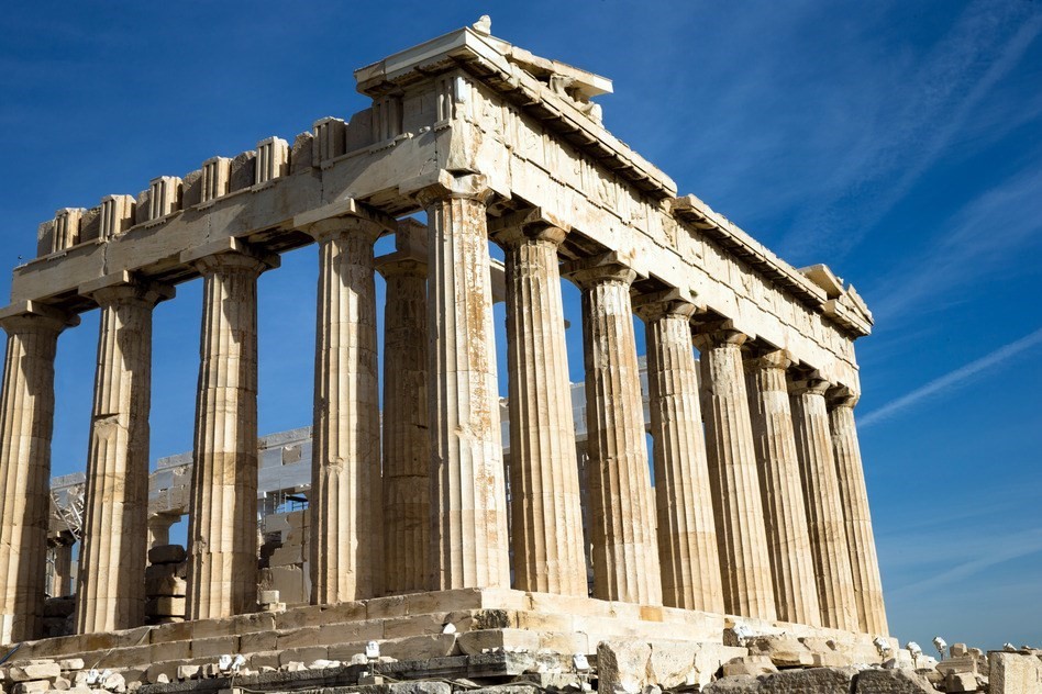 イチジク. 2  - ドーリア式神殿: パルテノン神殿, アテネ, アクロポリス. Icticinoによって設計された, 隣 450 a.C. フォト·デPakhnyushchyy.