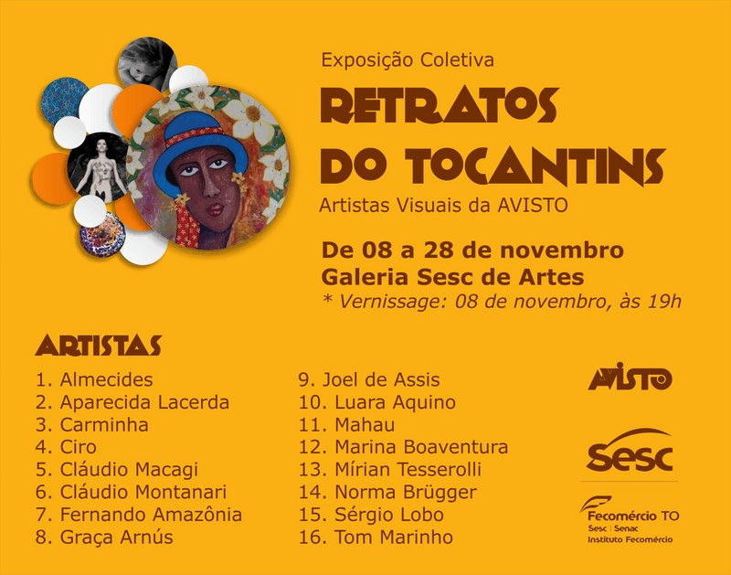 Exposição "Retratos do Tocantins" da AVISTO na Galeria de Artes do SESC