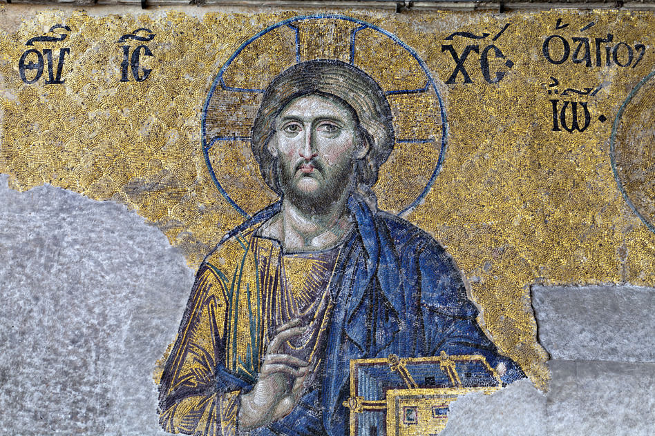 Fig. 3 – Mosaico de Jesus Cristo em Santa Sofia, Istambul, Turquia. Foto de Ihsan Gercelman. Arte bizantina.