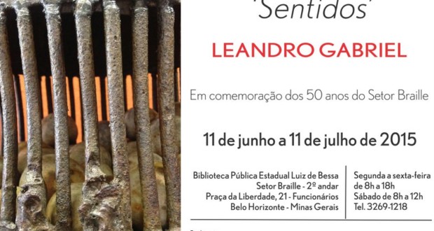 Convite Exposição Sentidos de Leandro Gabriel. Arte: Edison Vilela de Freitas.