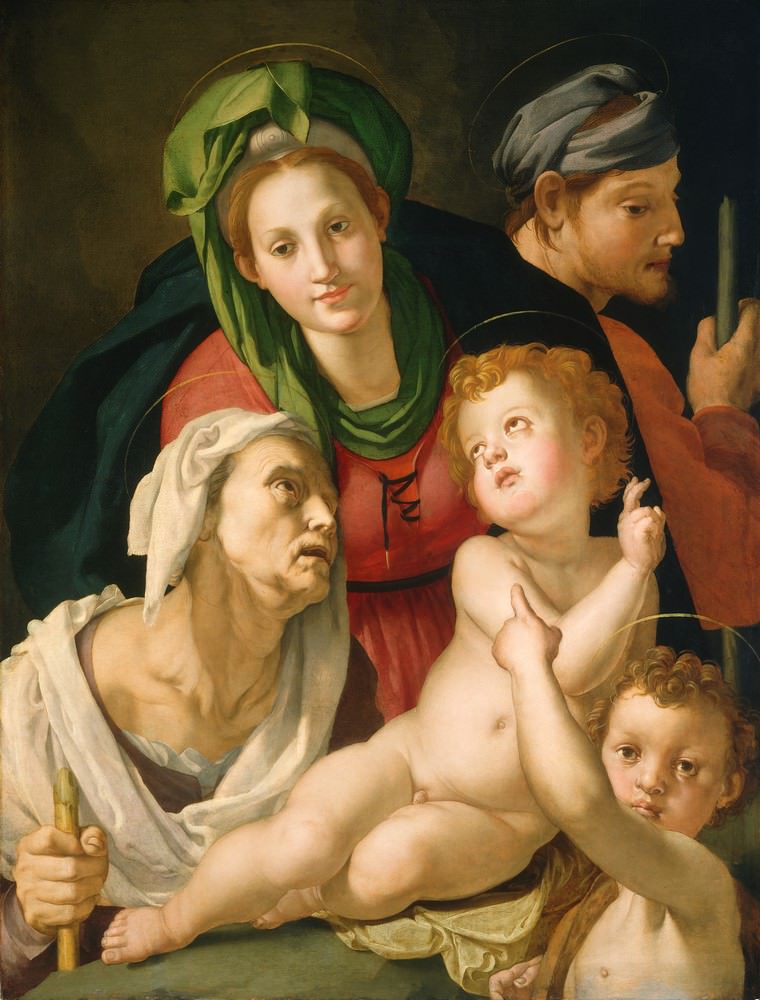 La Sagrada Familia, Agnolo Bronzino, 1527-1528, Samuel H. Colección KRESS.
