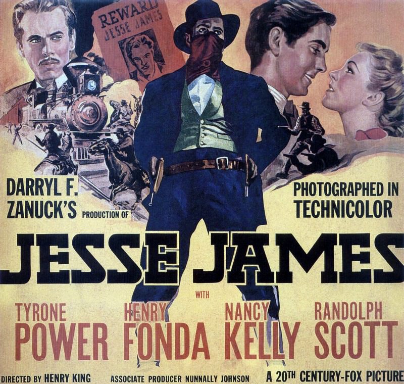 Плакат для Джесси Джеймс, 1939. Раскрытие фото.