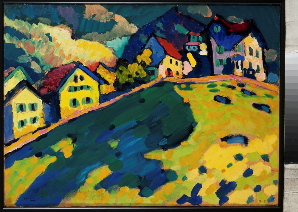 Murnau, Paisagem estival, 1909, Estudo para o quadro “Casas na Montanha”, Óleo sobre cartão, Museu Estatal Russo. © Kandinsky, Wassily.
