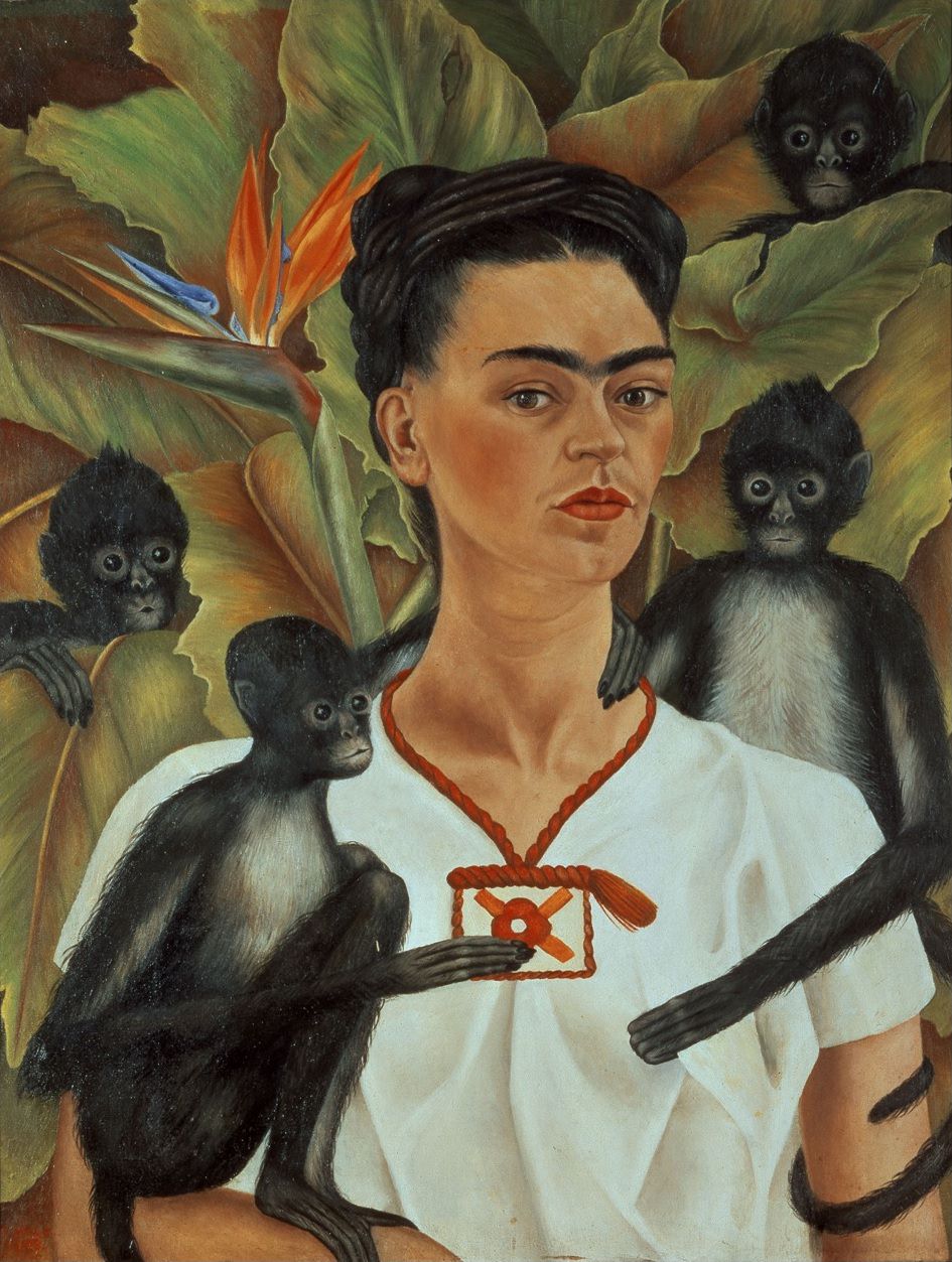 Fig. 1 – Frida Kahlo, Autorretrato con monos, 1943, Óleo sobre tela, Courtesy the Guelman Collection, ©2015 Banco de México Diego Rivera & Frida Kahlo Museums Trust.