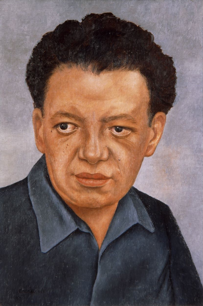 イチジク. 2 -フリーダ ・ カーロ, Diego リベラの肖像, 1937, 油彩、メゾナイト, 46 X 32 cm, © 2015年銀行メキシコ Diego Rivera & フリーダ ・ カーロ博物館の信頼. ヘラルドスッテルの写真.