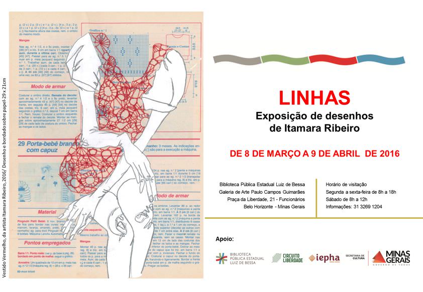 Itamara Ribeiro convida para sua exposição "Linhas". Foto: Pati Vilas Boas.