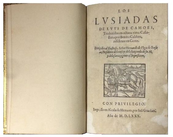 Primeira edição espanhola dos Luziadas, de Luis de Camões. Foto: Divulgação.