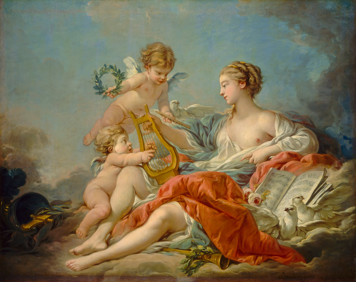 Fig. 9 – Alegoria da Música, François Boucher 1703 – 1770, datada 1764, óleo sobre tela, pintura, National Gallery of Art, Crédito Samuel H. Kress Collection.