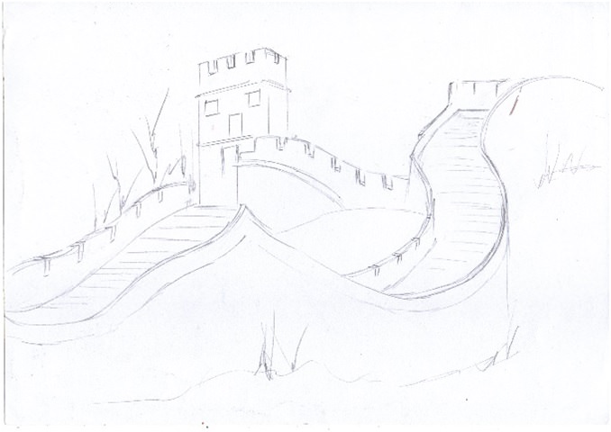 Fig. 1 – Desenho pronto da Grande Muralha, Rosângela Vig.