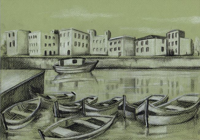Fig. 1 – Barcos sobre papel verde, Rosângela Vig.