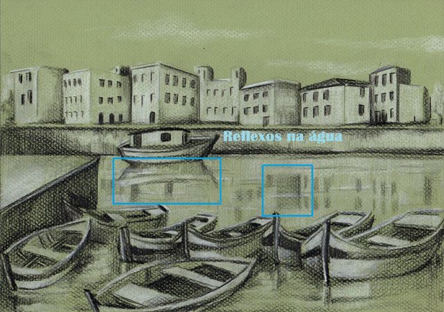 Fig. 4 – Reflexos na água, Barcos sobre papel verde, Rosângela Vig.