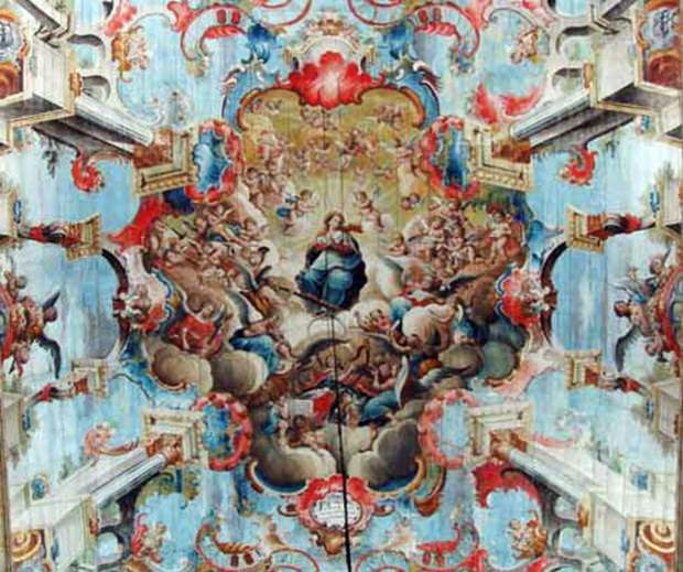 Fig. 3 – Igreja de São Francisco de Assis, teto, com pintura de Mestre Ataíde. Foto: Museu Aleijadinho.