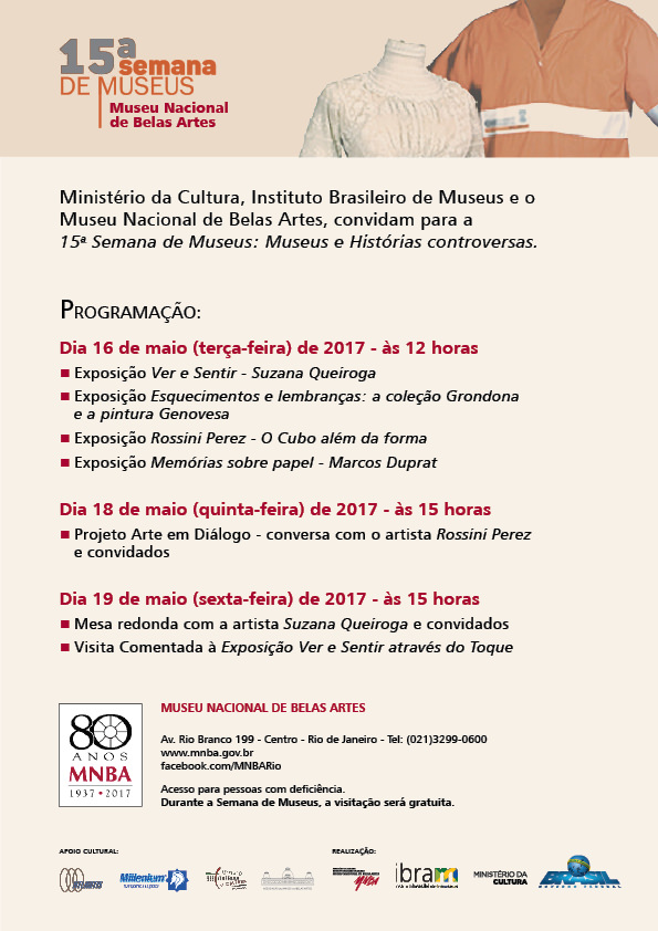 15ª Semana de Museus, Museu Nacional de Belas Artes. Divulgação.