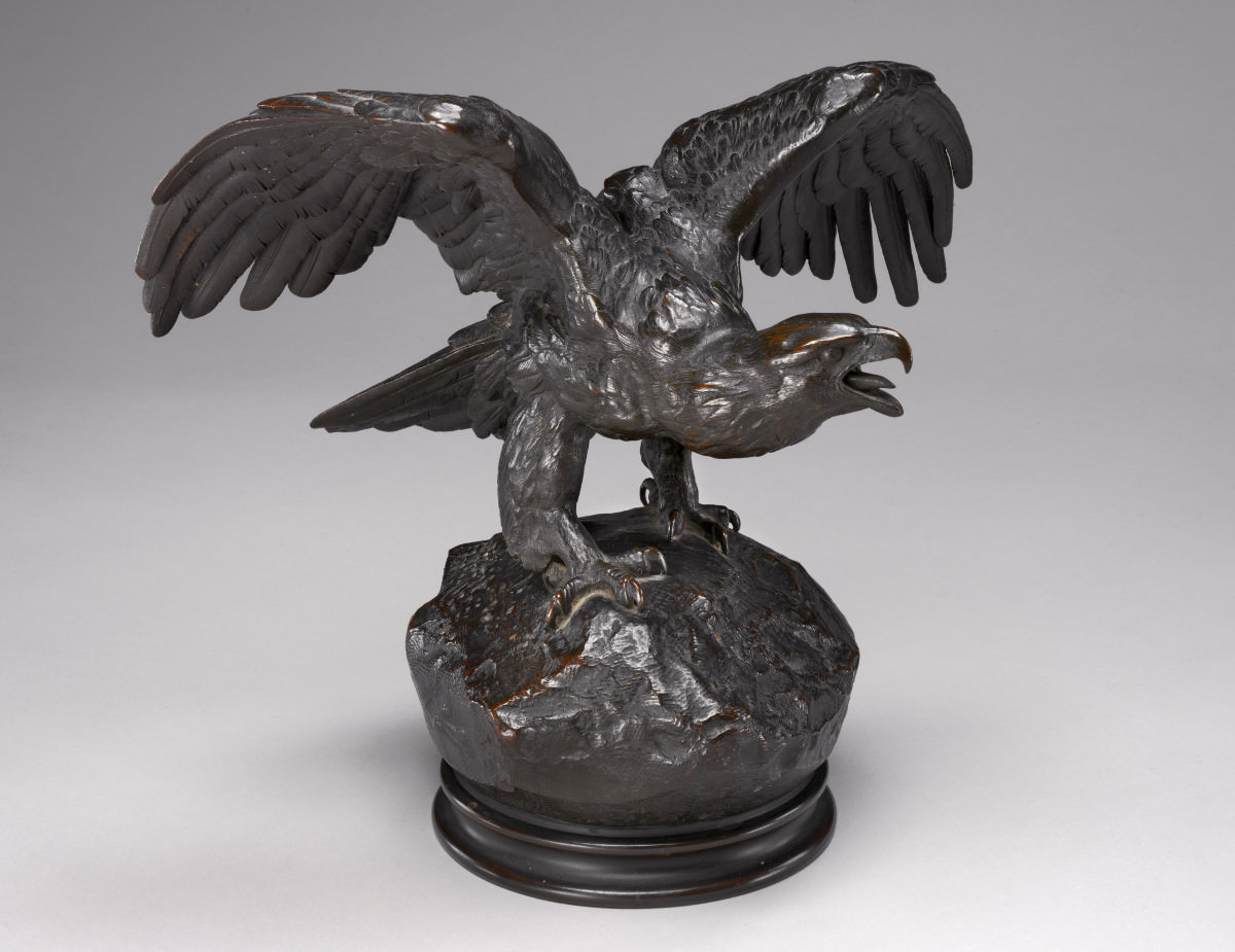 Fig. 5 – Águia com asas e bico abertos, Antoine-Louis Barye, data do modelo desconhecida, fundida após 1862, em bronze. National Gallery of Art, Washington. Presente de Elizabeth L. Klee.
