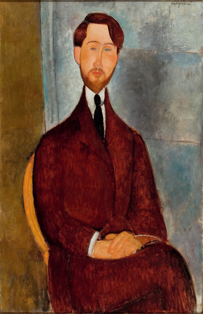 Porträt von Leopold Zborowski, 1916-19 - Amedeo Modigliani. Fotos: Bekanntgabe.