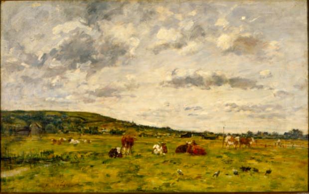 Kühe auf der Weide von Louis Eugène Boudin. Fotos: Bekanntgabe.