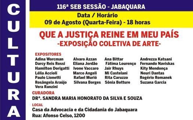 Exposição Coletiva de Arte "Que a Justiça reine em meu País" (Featured). Bekanntgabe.