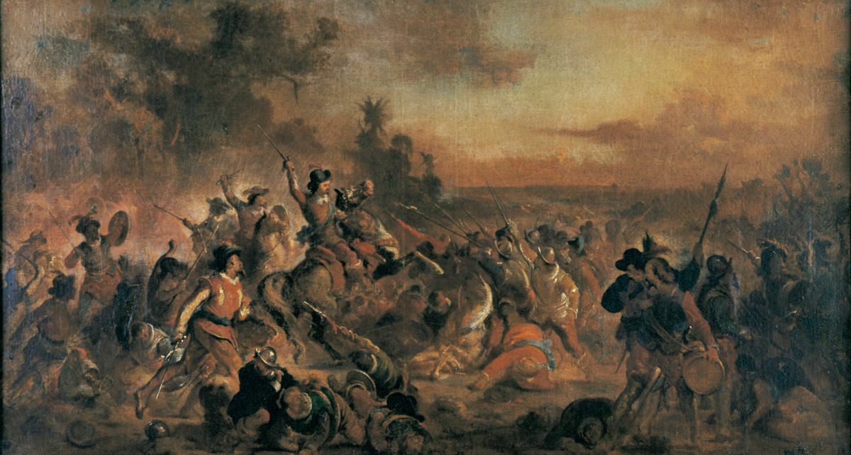 无花果. 19 -Guararapes 之战, 维克多梅雷莱斯, 1879. 维克托 · 梅里尔博物馆.