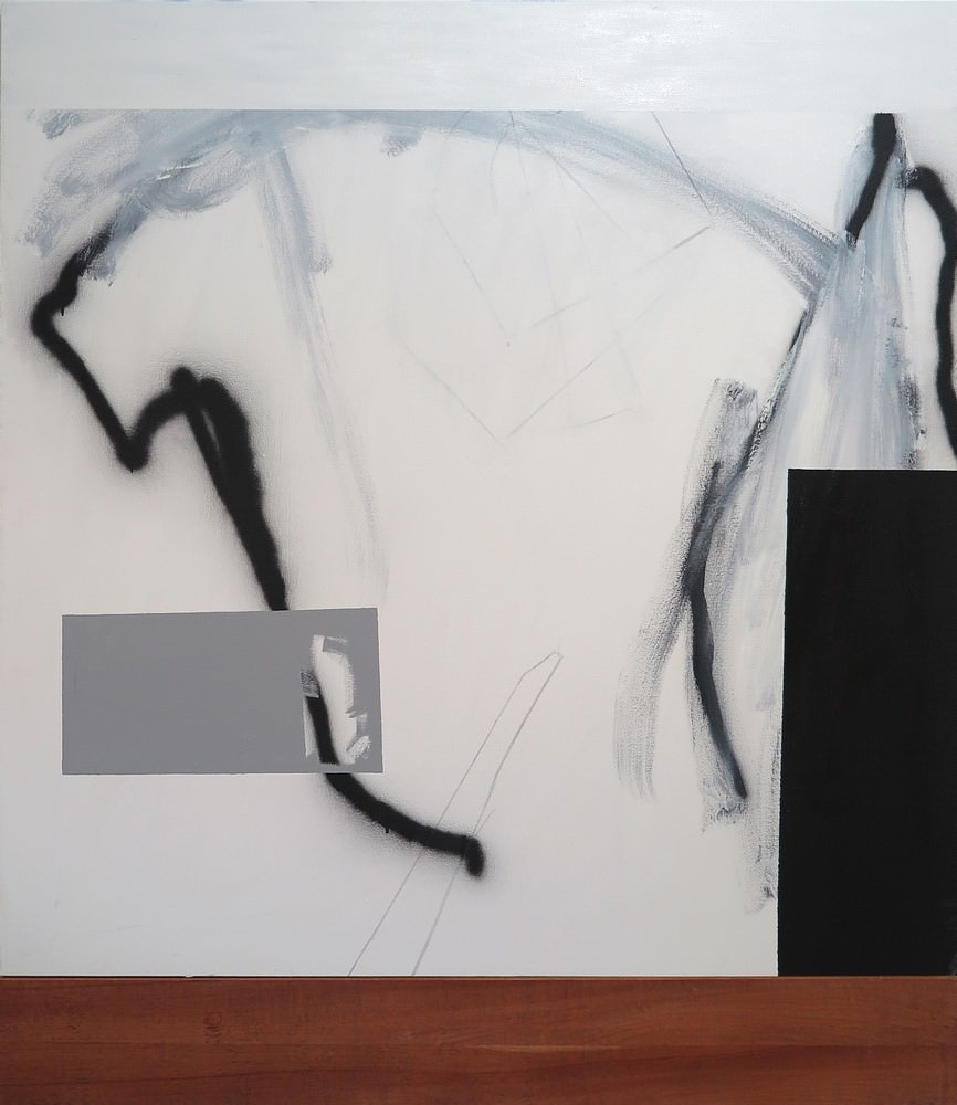 אנטוניו Bokel, עץ בטון Pixo, 2017. טכניקה מעורבת: צבע אקרילי, צבע ספריי על כותנה, עץ. 150 x 150 cm (ציור) ו -x20 x 150 cm (עץ). עומק: 3,5 cm.ס מ�מונות: גילוי.