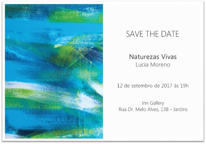 Naturalezas vivas de invitación de Lucia Moreno en la Galería Inn. Divulgación.