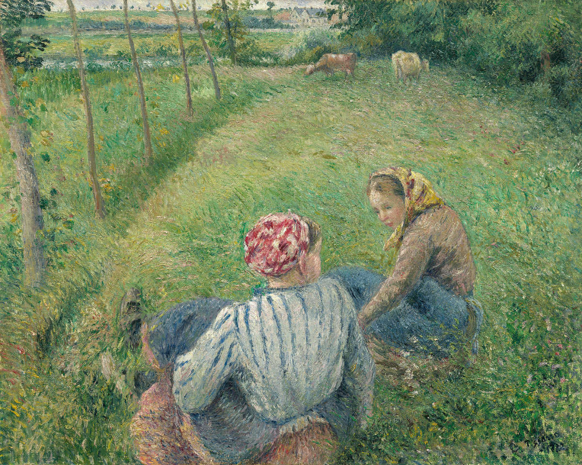Fico. 11 -Giovani agricoltori che riposa nei campi vicino a Pontoise, Camille Pissarro, 1882. Galleria Nazionale d'Arte, Washington. Collezione Mr. e la signora. Paul Mellon.