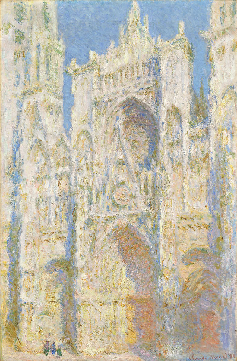 התאנה.. 4 -קתדרלת רואן, החזית המערבית תחת אור השמש, קלוד מונה, 1894. הגלרייה הלאומית לאומנות, וושינגטון. אוסף דייל צ'סטר.