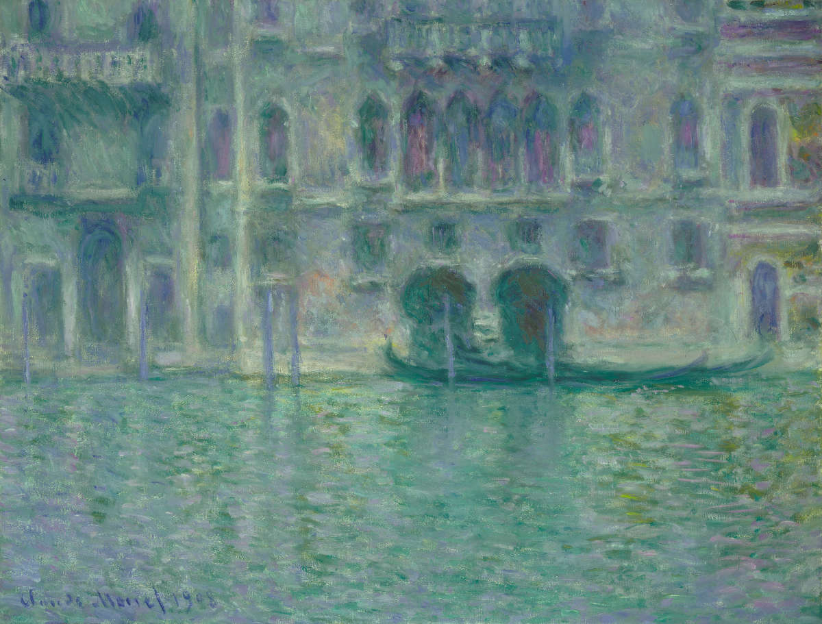 Fico. 6 -Palazzo da Mula, Venezia, Claude Monet, 1908. Galleria Nazionale d'Arte, Washington. Collezione Chester Dale.