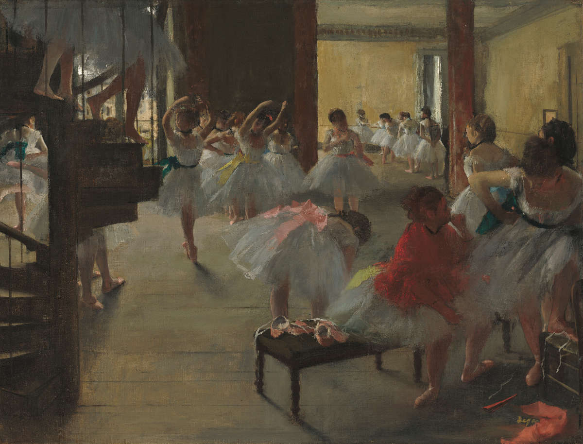 Инжир. 8 -Танцевальный класс, Эдгар Дега, 1873. Национальная галерея искусств, Вашингтон. Коллекция Коркоран (Уильям. Кларк коллекция).