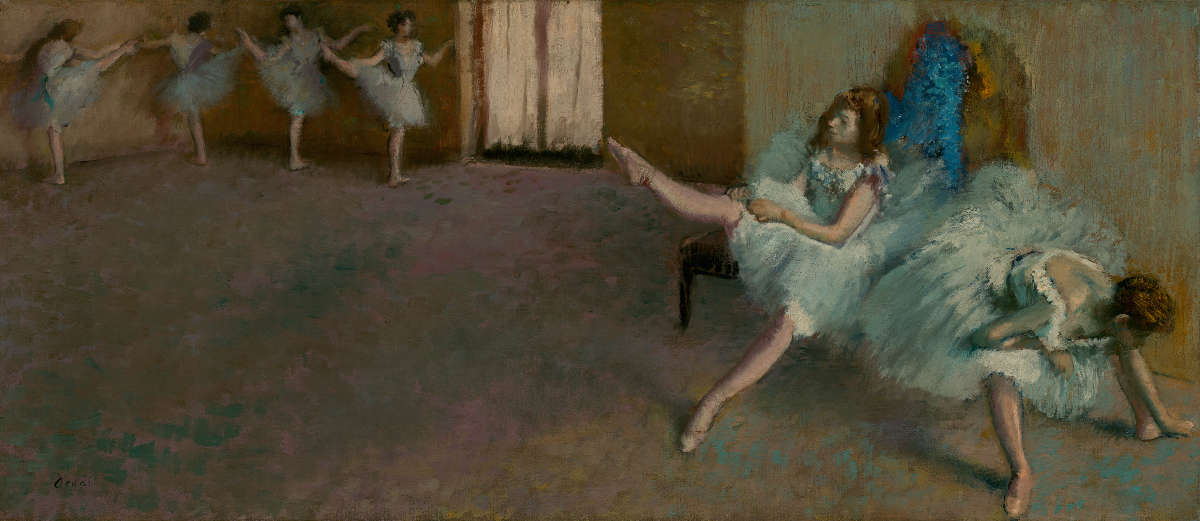 Инжир. 9 -Перед балета, Эдгар Дега, 1890-1892. Национальная галерея искусств, Вашингтон. Уайденер коллекция.