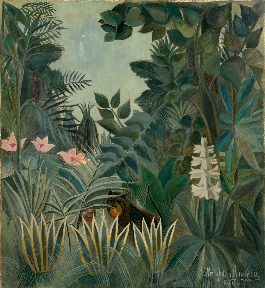 Инжир. 17 -Тропические леса, Анри Руссо, 1909. Национальная галерея искусств, Вашингтон. Честер Дейл коллекция.