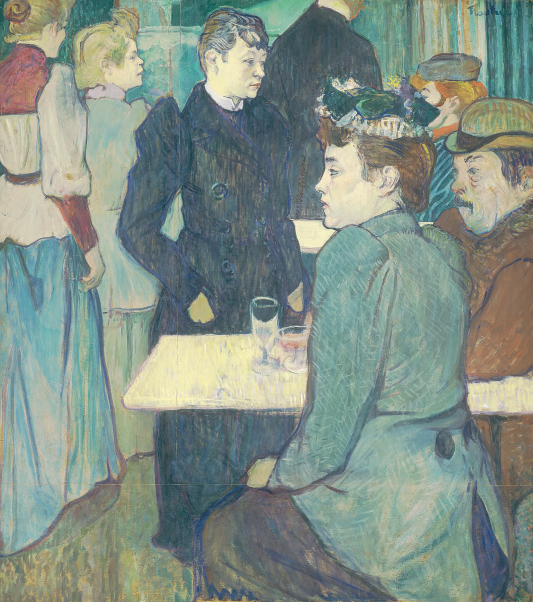 Fico. 10 -Un angolo presso il Moulin de La Galette, Henri de Toulouse-Lautrec, 1892. Galleria Nazionale d'Arte, Washington. Collezione Chester Dale.