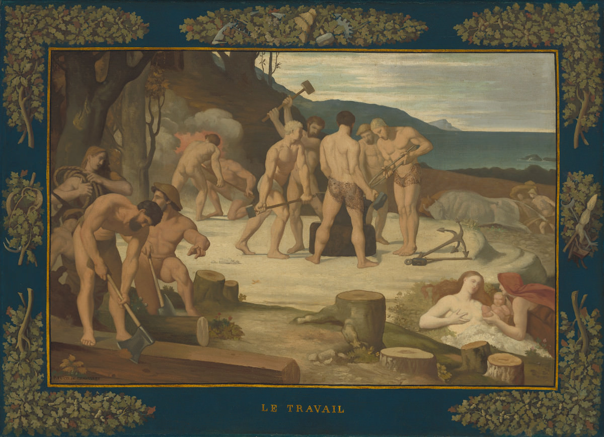 イチジク. 11  - 労働, ピエールPuvis, 1863, キャンバスに油彩, 108,5 X 148 cm. 国立美術館, ワシントン. ワイドナー コレクション.