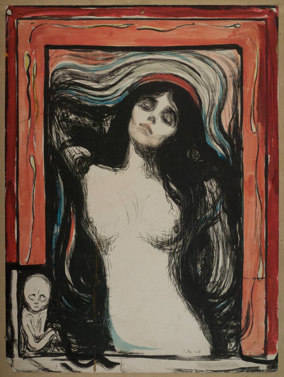 Инжир. 5 - Edvard Munch: мадонна, 1895/1902, Литография, 605 х 442-447 мм. Музей Мунка, Осло. Фото © Музей Мунка.