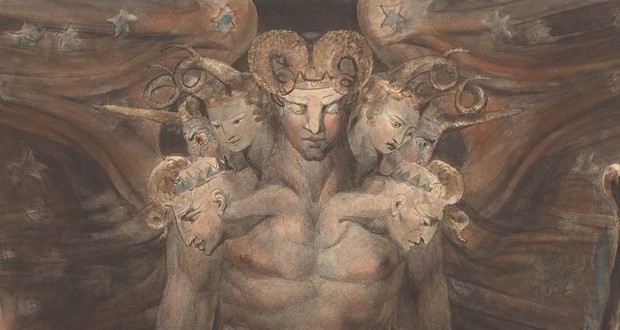 Der große rote Drache und das Tier aus dem Meer, 1805. William Blake. National Gallery of Art, Washington. Rosenwald Sammlung. Vorgestellt.