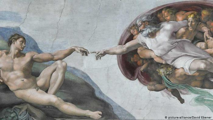 Michelangelo, A criação de Adão. Divulgação.