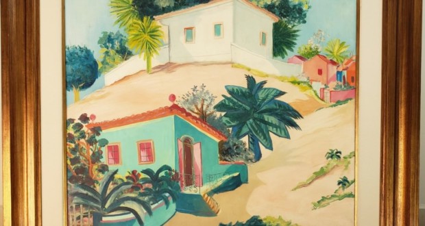 Aste Flávia Cardoso Soares, Giorni di Cicero (Pernambuco, Brasile, 1907 - Francia, 2003). "Casario em Olinda". Olio su tela. 60 x 73 cm. Foto: Rivelazione.