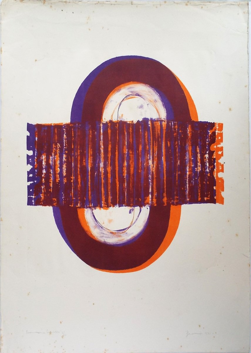 כרומוזום כרומטי" - ליטוגרפיה על נייר (1971) מאת מריה בונומי. תמונות: אמנויות ופרוייקט של גוגל.
