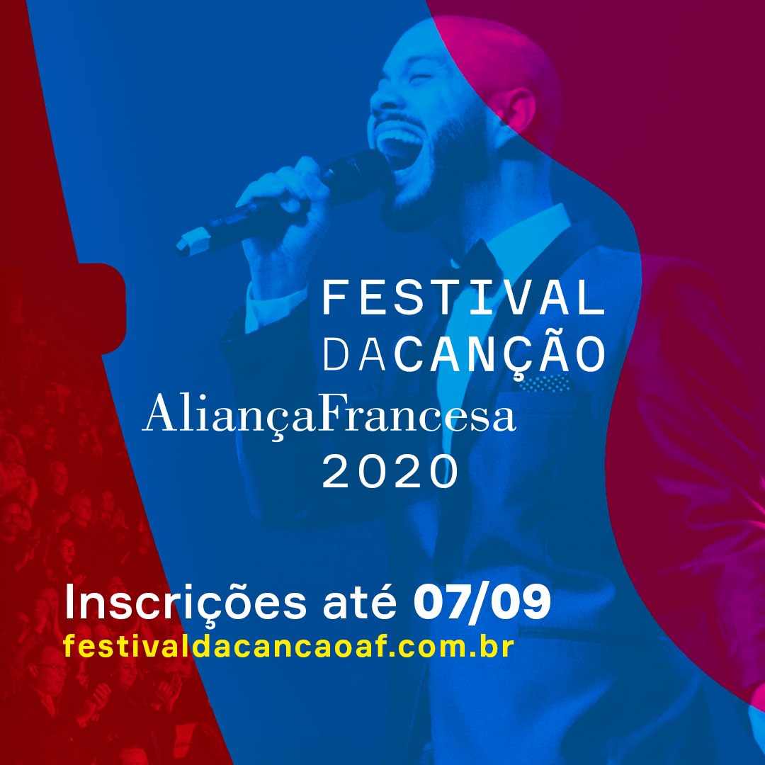 13ª edição do Festival da Canção Aliança Francesa 2020, flyer. Divulgação.