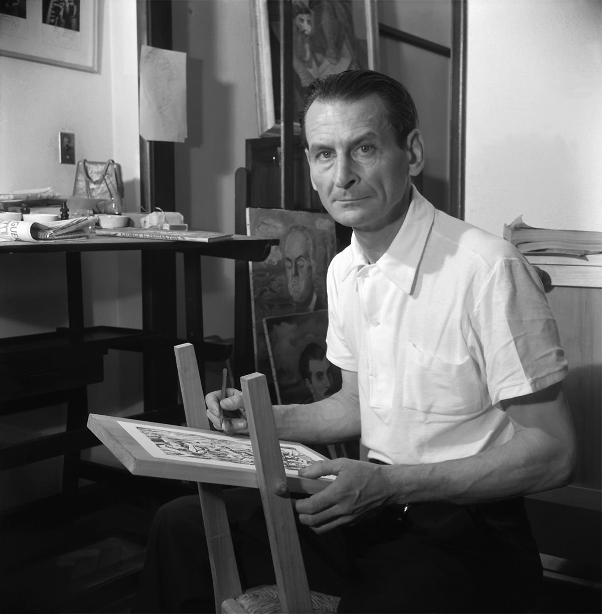 Oswaldo Goeldi na década de 1940. Foto: Carlos Moskovics.