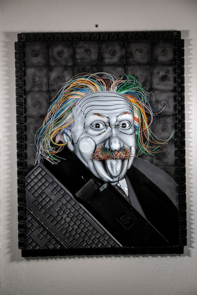 Obra "Albert Einstein" de Jota Azevedo. Foto: Divulgação.