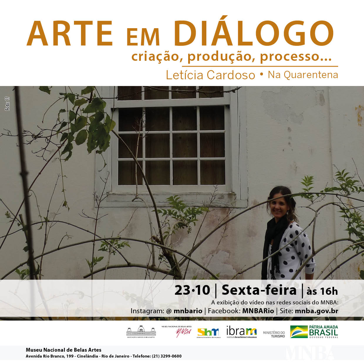 Projeto Arte em Diálogo, na Quarentena, com Letícia Cardoso. Divulgação.