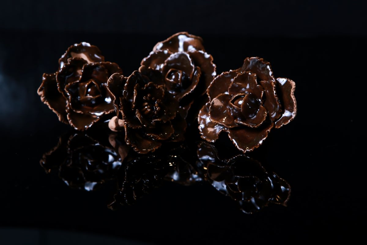 חוסך קרמיקה - פרחים חומים. תמונות: לולה לופס.
