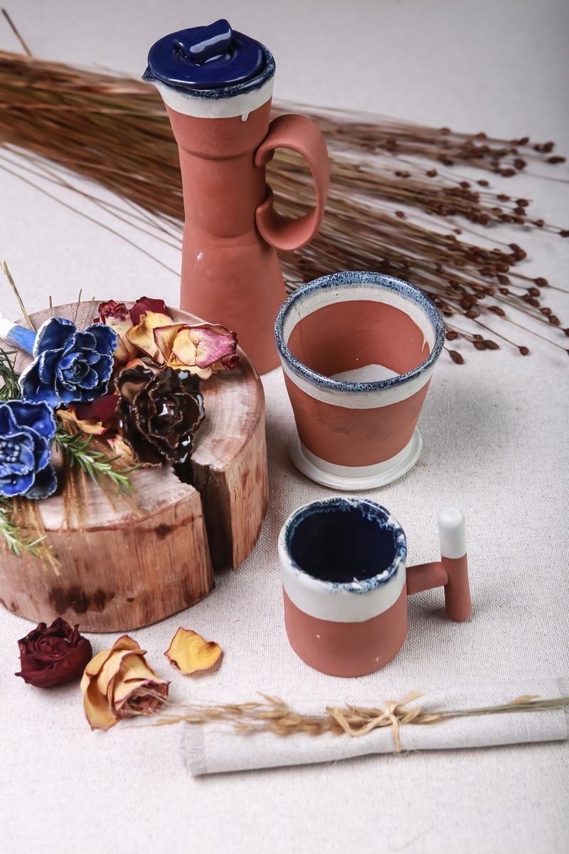 חוסך קרמיקה - ערכת קפה כחולה. תמונות: לולה לופס.