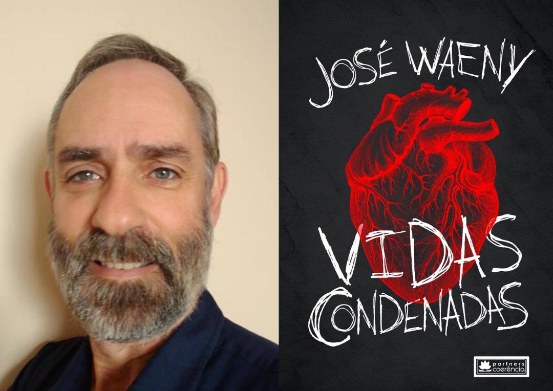 José Waeny e seu livro "Vidas Condenadas", capa. Divulgação.