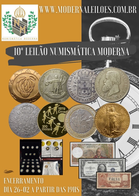Flávia Cardoso Soares Auktionen: 10º Moderne numismatische Auktion. Bekanntgabe.