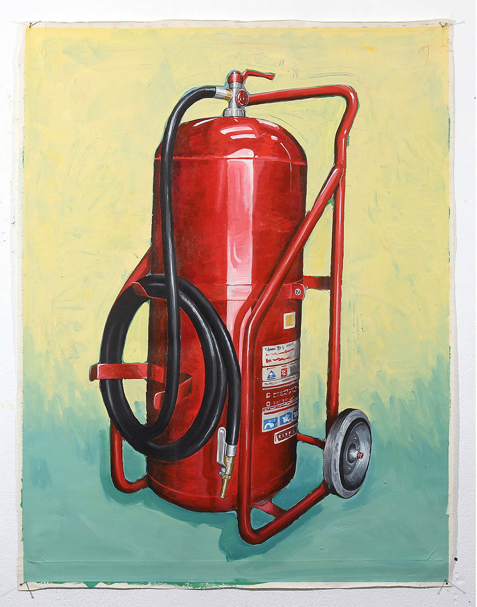 Author: Fábio Menino. Title: Extinguisher. Year: 2015. Technique: acrylic on canvas. Dimensions: 120 x 90 cm. Photo: Disclosure.