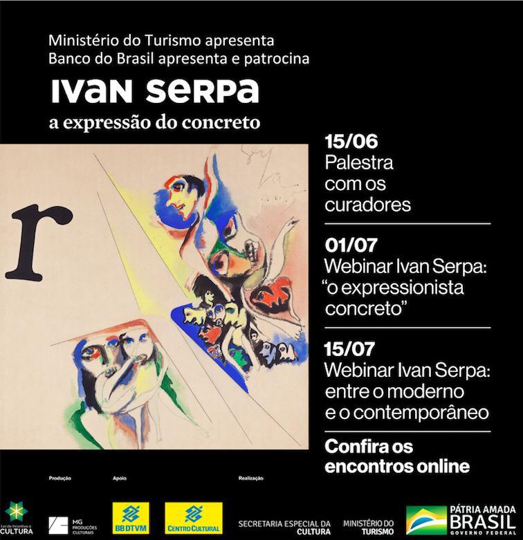 Encontros virtuais com os curadores da mostra Ivan Serpa: a expressão do concreto, flyer. Divulgação.